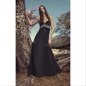 BCBGMaxazria Kylee Ruffle-Trim Maxi Dress